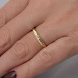 Aliança Ramos com Diamante Ouro 18K | 3mm Abaulada