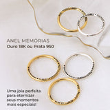 Anel Memórias Personalizado Prata 950