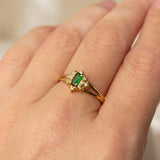 Anel Formatura Baguete Aro Duplo Ouro 18K