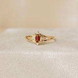 Anel Formatura Baguete Aro Duplo Ouro 18K
