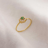 Anel Formatura Hexagonal Aro Delicado Ouro 18K