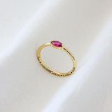 Anel Navete Memórias Daigo Personalizado Ouro 18K