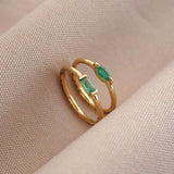 Anel Baguete Memórias Lili Personalizado Ouro 18K