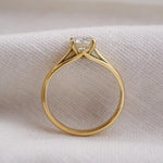 Anel Solit‡rio noivado Analu Ouro 18K diamante moissanita aro