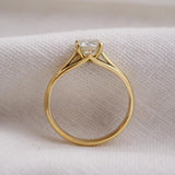 Anel Solit‡rio noivado Analu Ouro 18K diamante moissanita aro