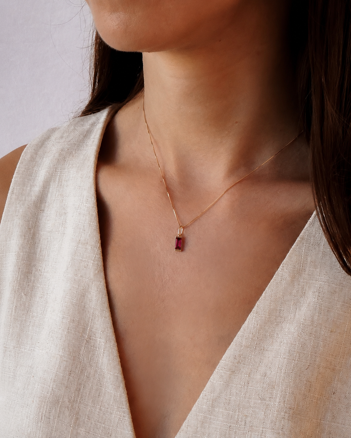 Pingente Baguete Lili Ouro 18K
