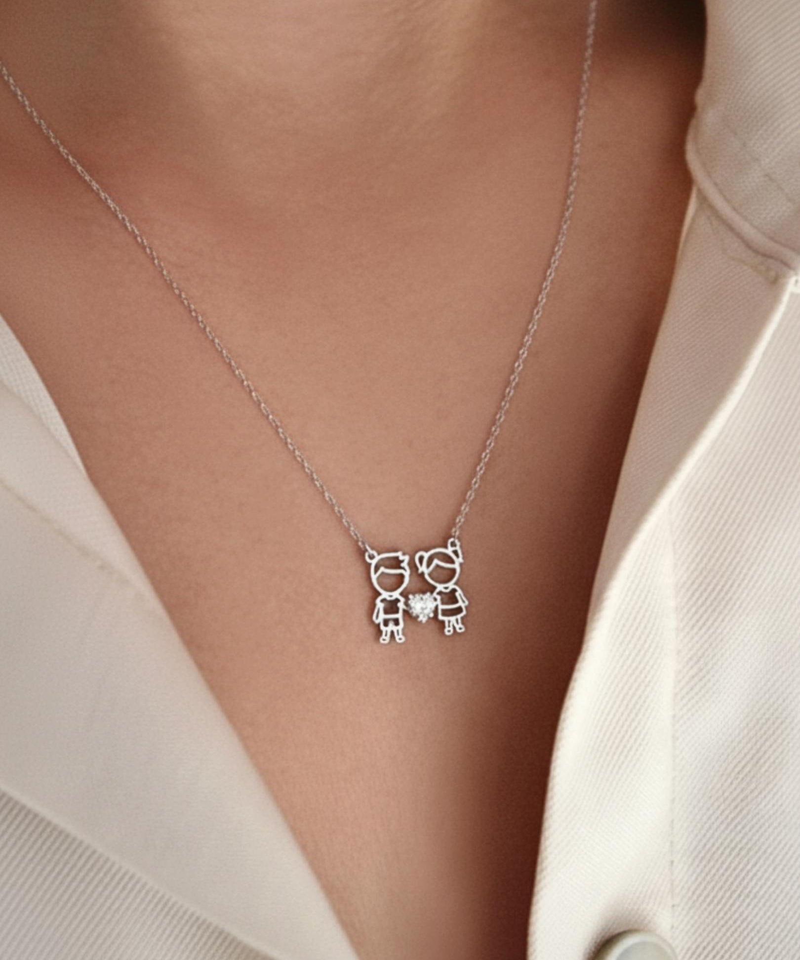 pingente filhos menino menina pitocos casal montezza personalizado zirconia coração