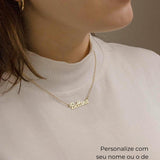 Colar Nome Personalizado Ouro 18K