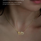 Colar Nome Personalizado Ouro 18K