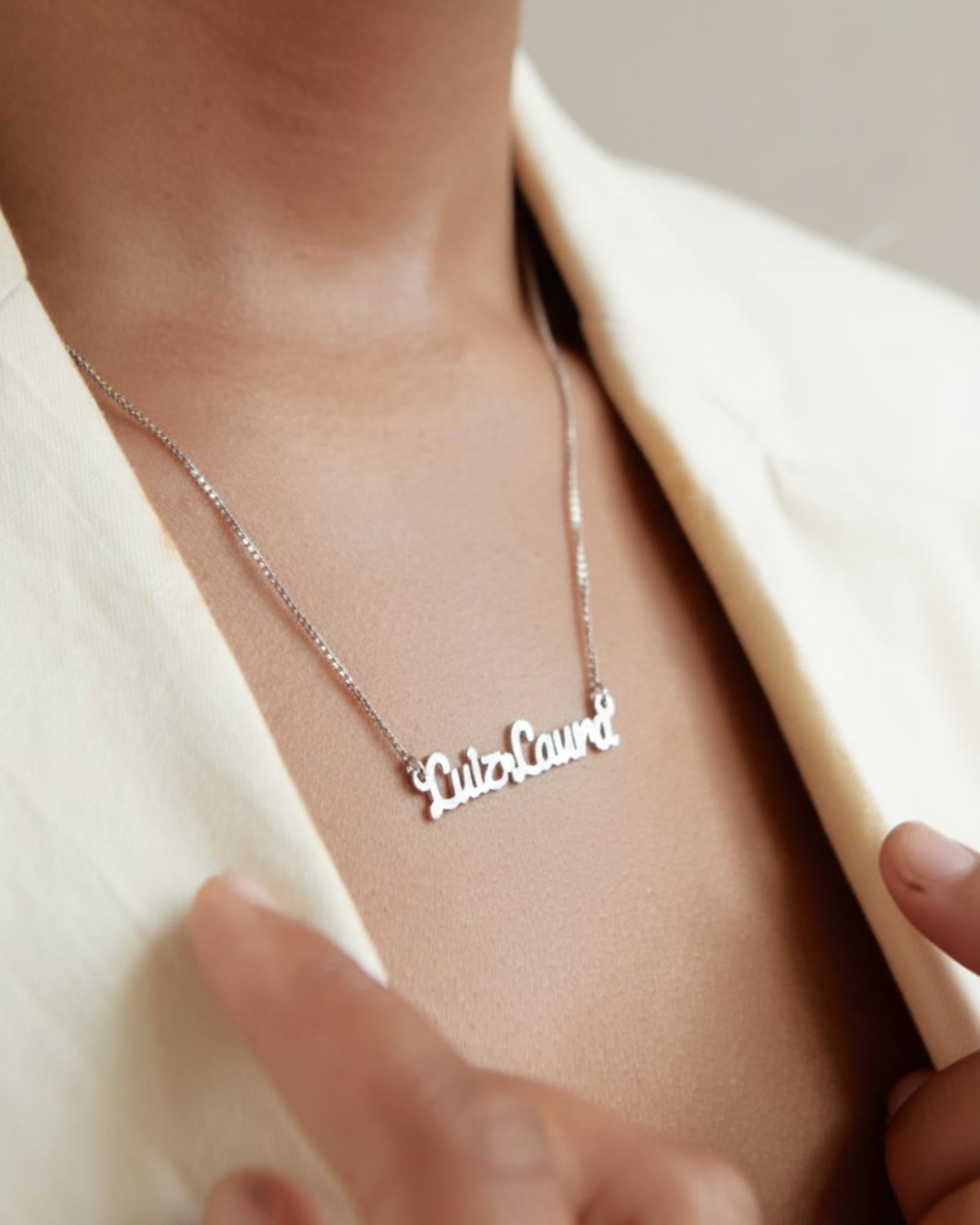 Colar Nome Personalizado Prata 950 Veneziana