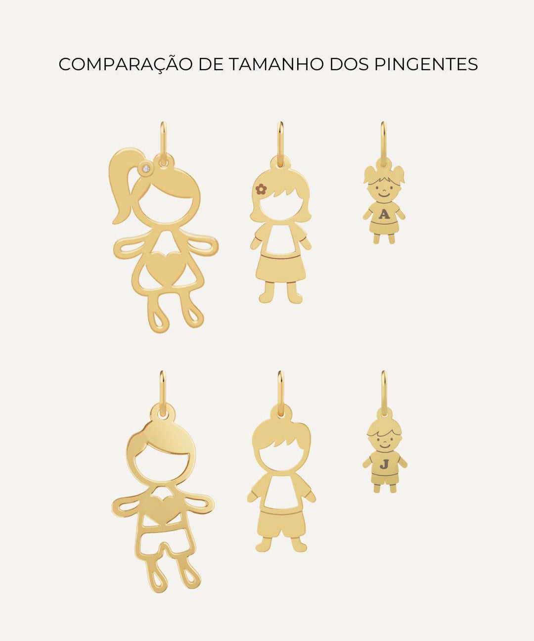 Pingente Personalizado Menina Luiza Ouro 18K