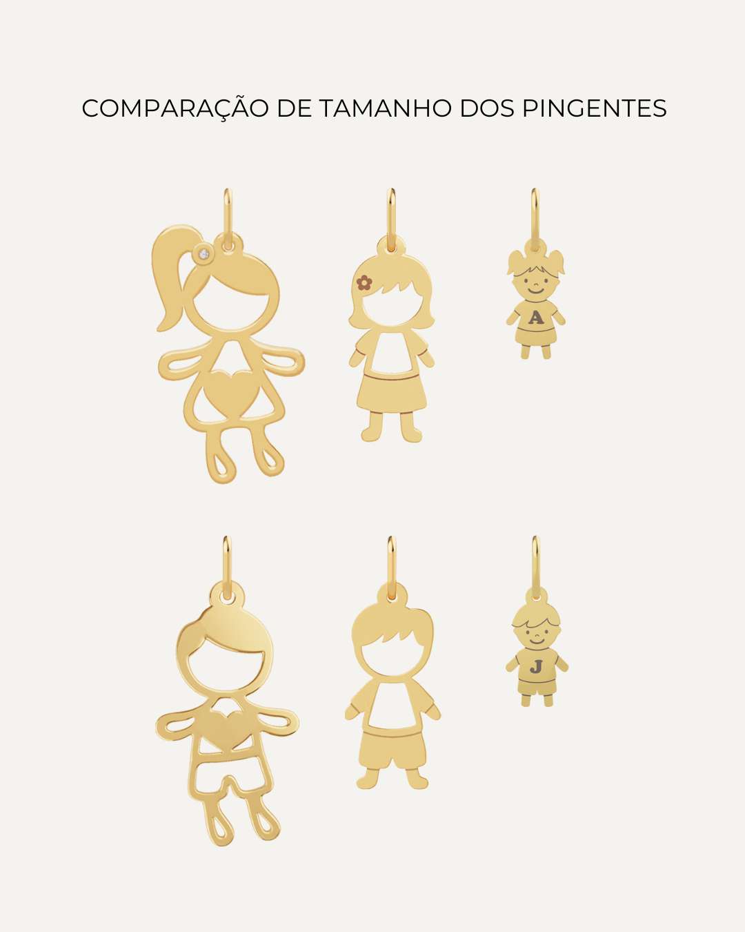 Pingente Personalizado Menina Luiza Ouro 18K