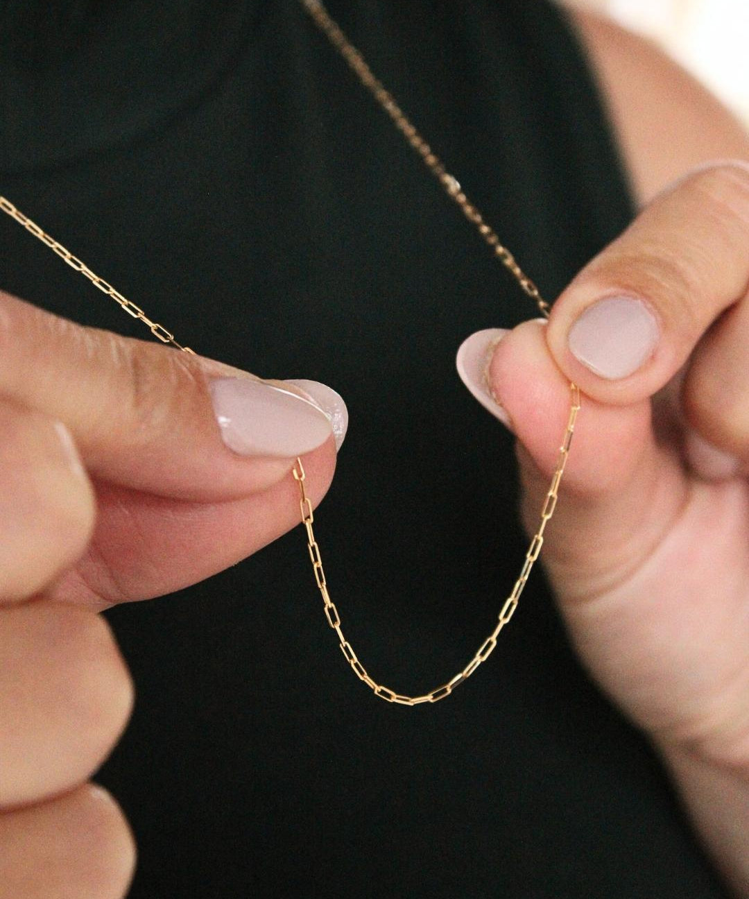 corrente elos retangulares ouro 60cm