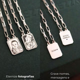 Escapulário Foto Desquinado Personalizado Prata 950