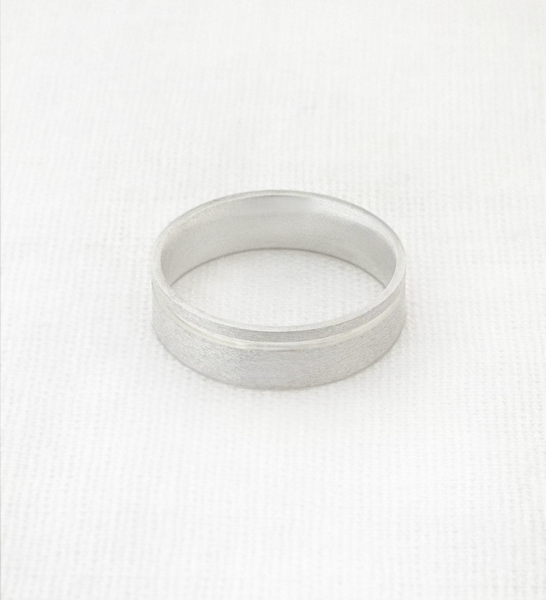 Aliança Namoro Prata 950 Fosca Friso Lateral 6mm - Montezza Joias