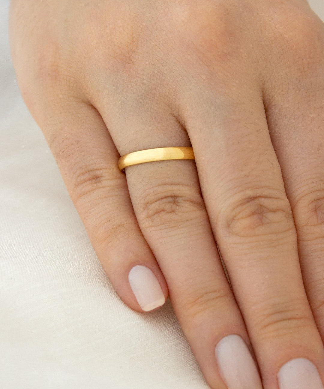 Aliança Personalizada Ouro 18K Anatômica | 3mm Abaulada - Montezza Joias