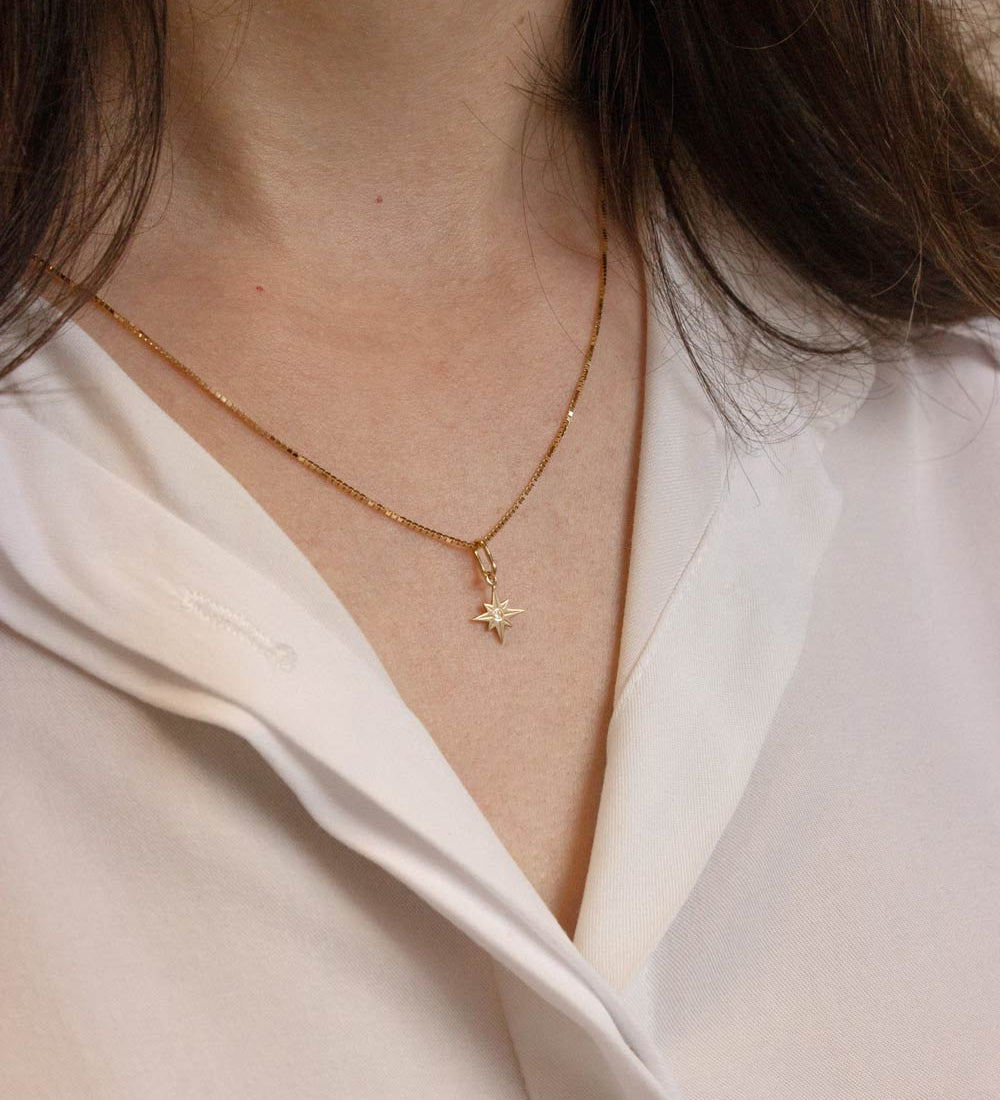 Pingente Mini Estrela Dalva Ouro 18K - Montezza Joias
