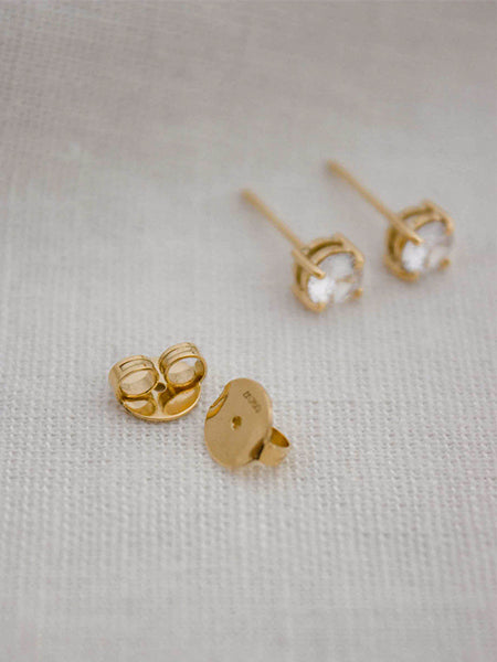 Brinco Ponto de Luz Zircônia 5mm Ouro 18K