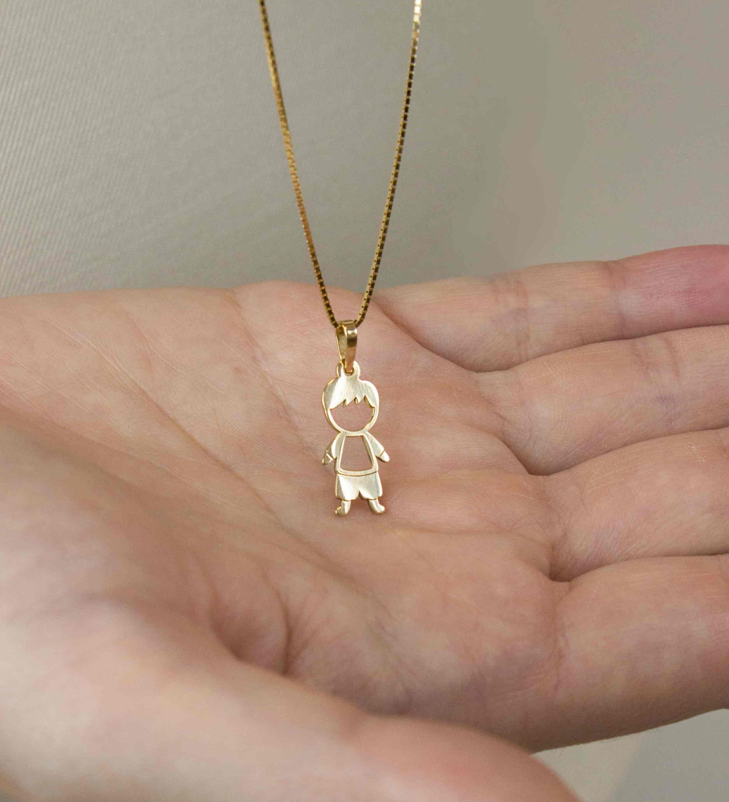 Pingente Menino Vazado em Ouro 18K - Montezza Joias