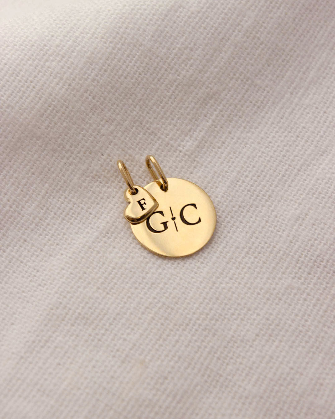 Kit Pingentes Personalizados Redondo 12mm e Coração Mini Ouro 18K ...