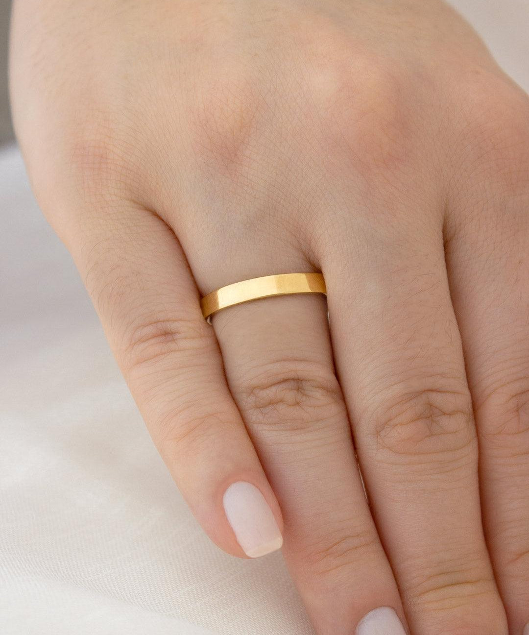 Aliança Personalizada Ouro 18K Anatômica | 3mm Reta - Montezza Joias