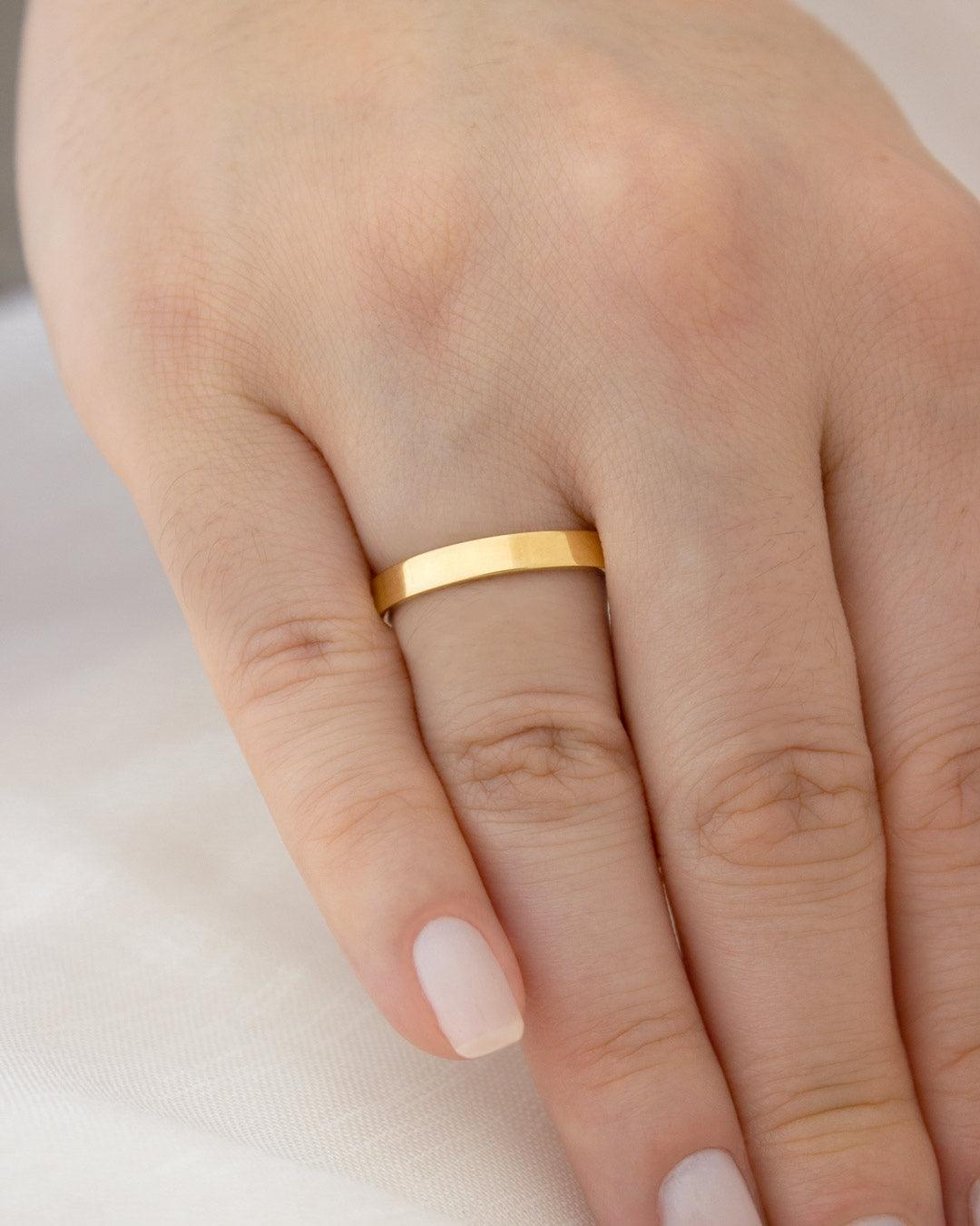 Aliança Personalizada Ouro 18K Anatômica | 3mm Reta - Montezza Joias