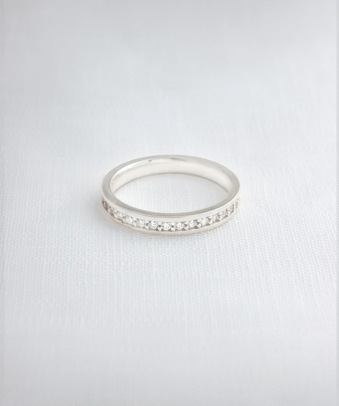 Aliança Namoro Prata 950 Cravejada Zircônias 3mm - Montezza Joias