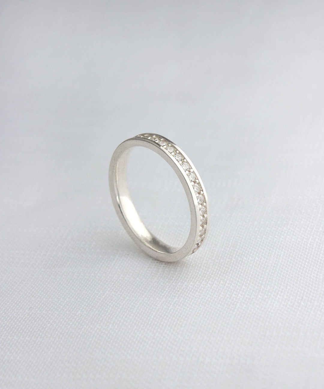 Aliança Namoro Prata 950 Cravejada Zircônias 3mm - Montezza Joias