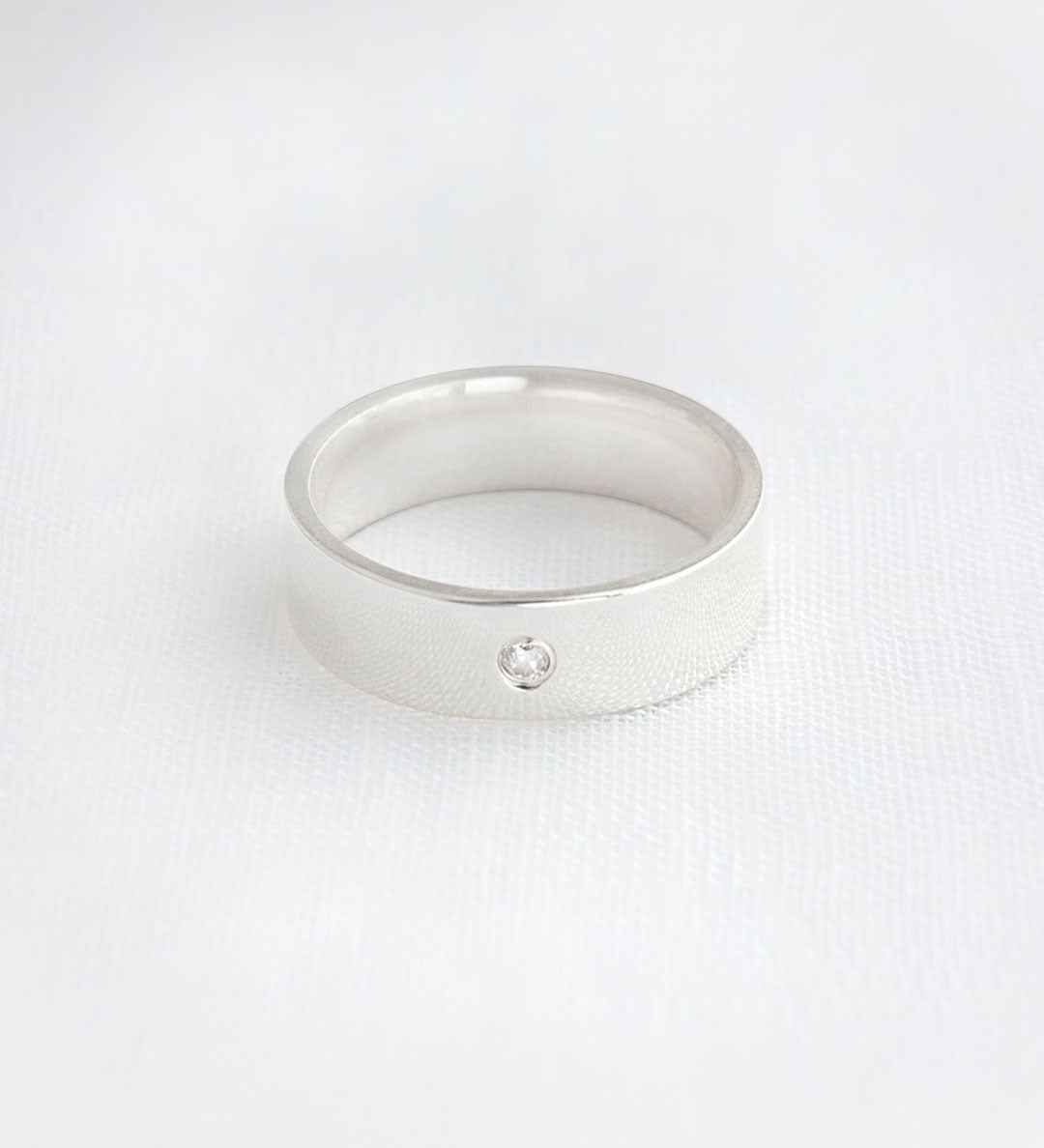 Aliança Namoro Prata 950 1 Zircônia Reta 6mm - Montezza Joias
