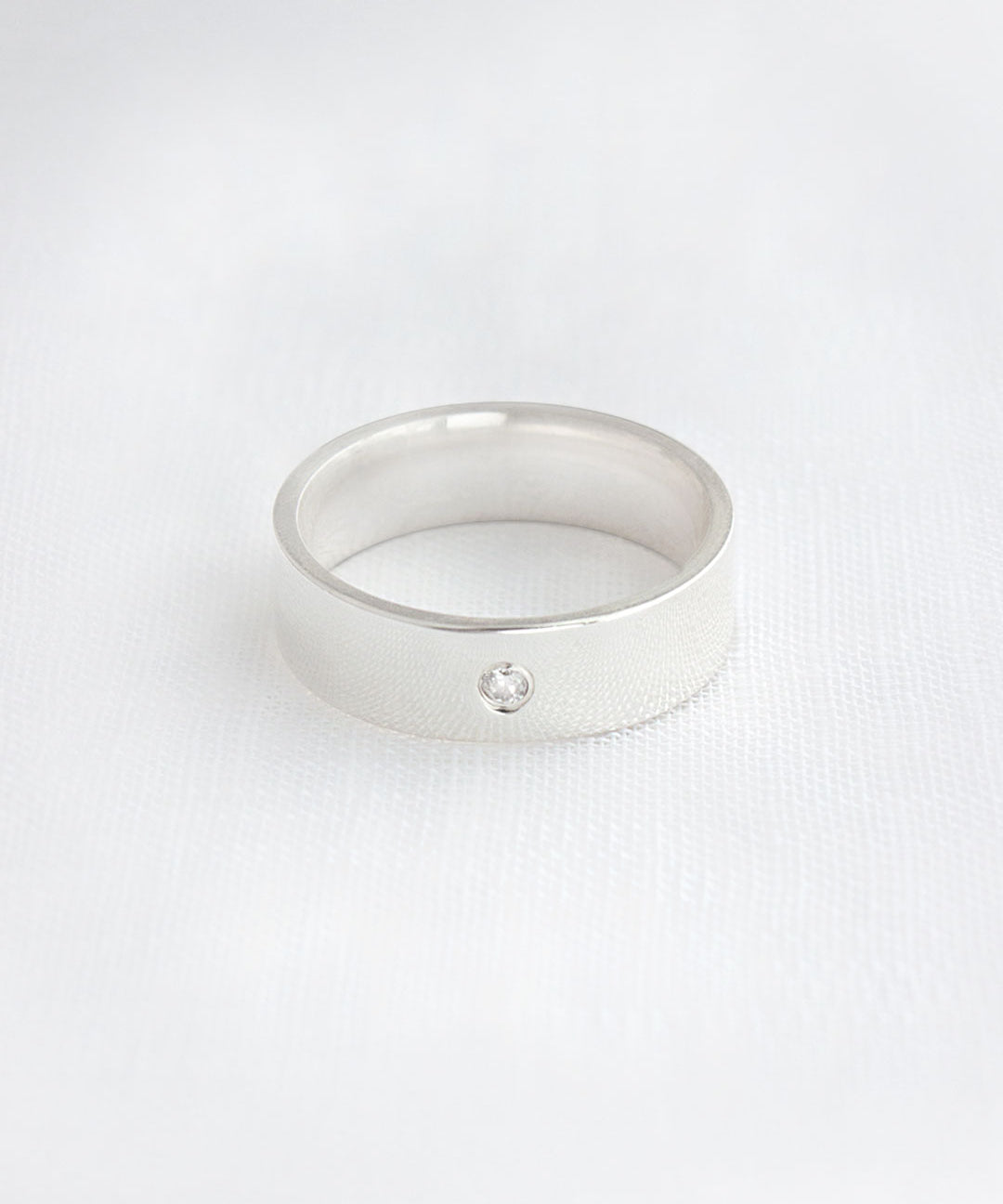 Aliança Namoro Prata 950 1 Zircônia Reta 6mm - Montezza Joias