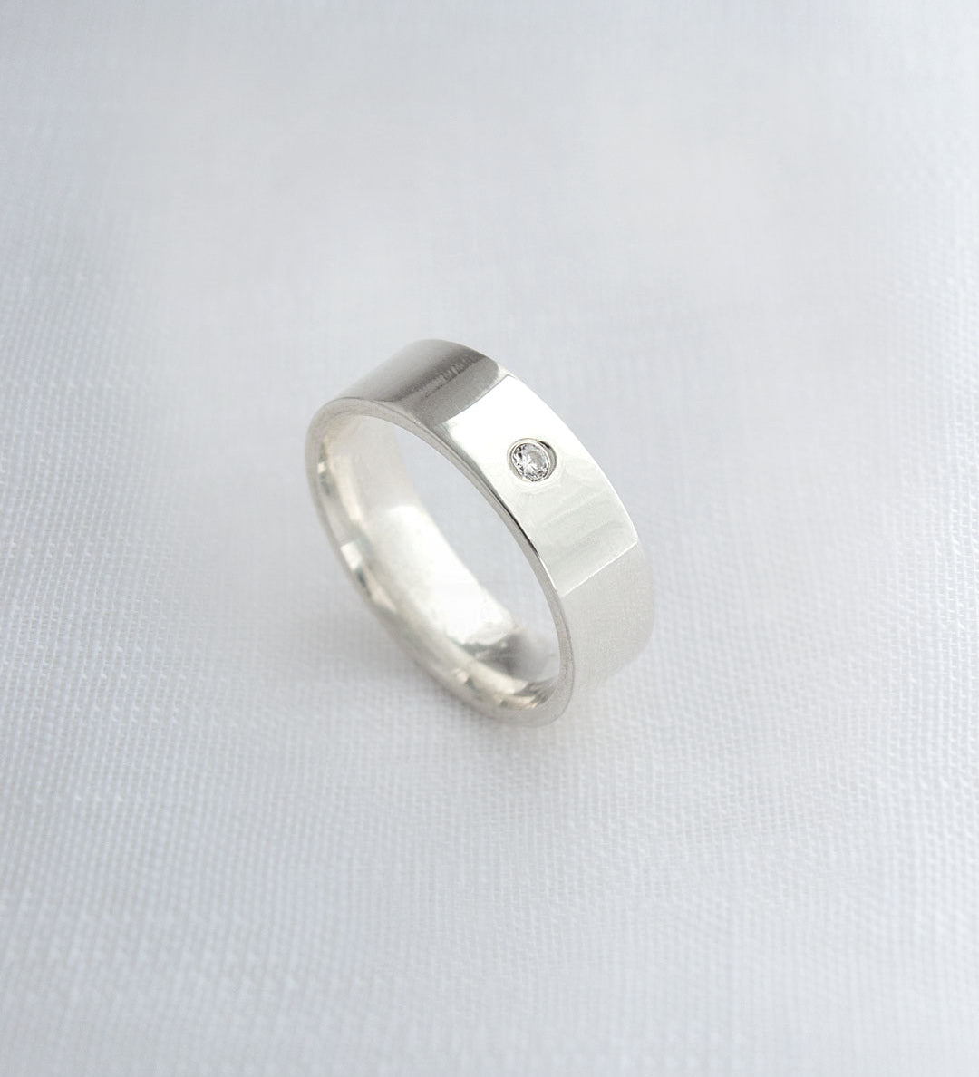 Aliança Namoro Prata 950 1 Zircônia Reta 6mm - Montezza Joias