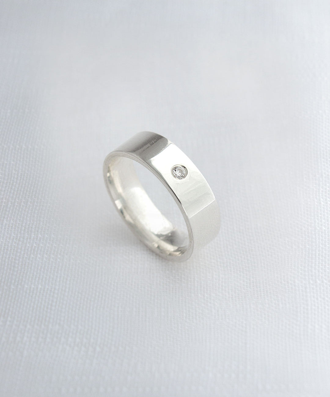 Aliança Namoro Prata 950 1 Zircônia Reta 6mm - Montezza Joias