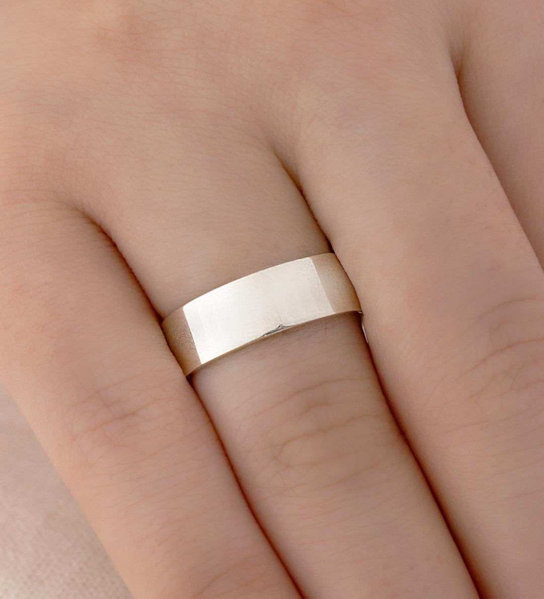 Aliança Namoro Prata 950 Lisa Reta 6mm - Montezza Joias