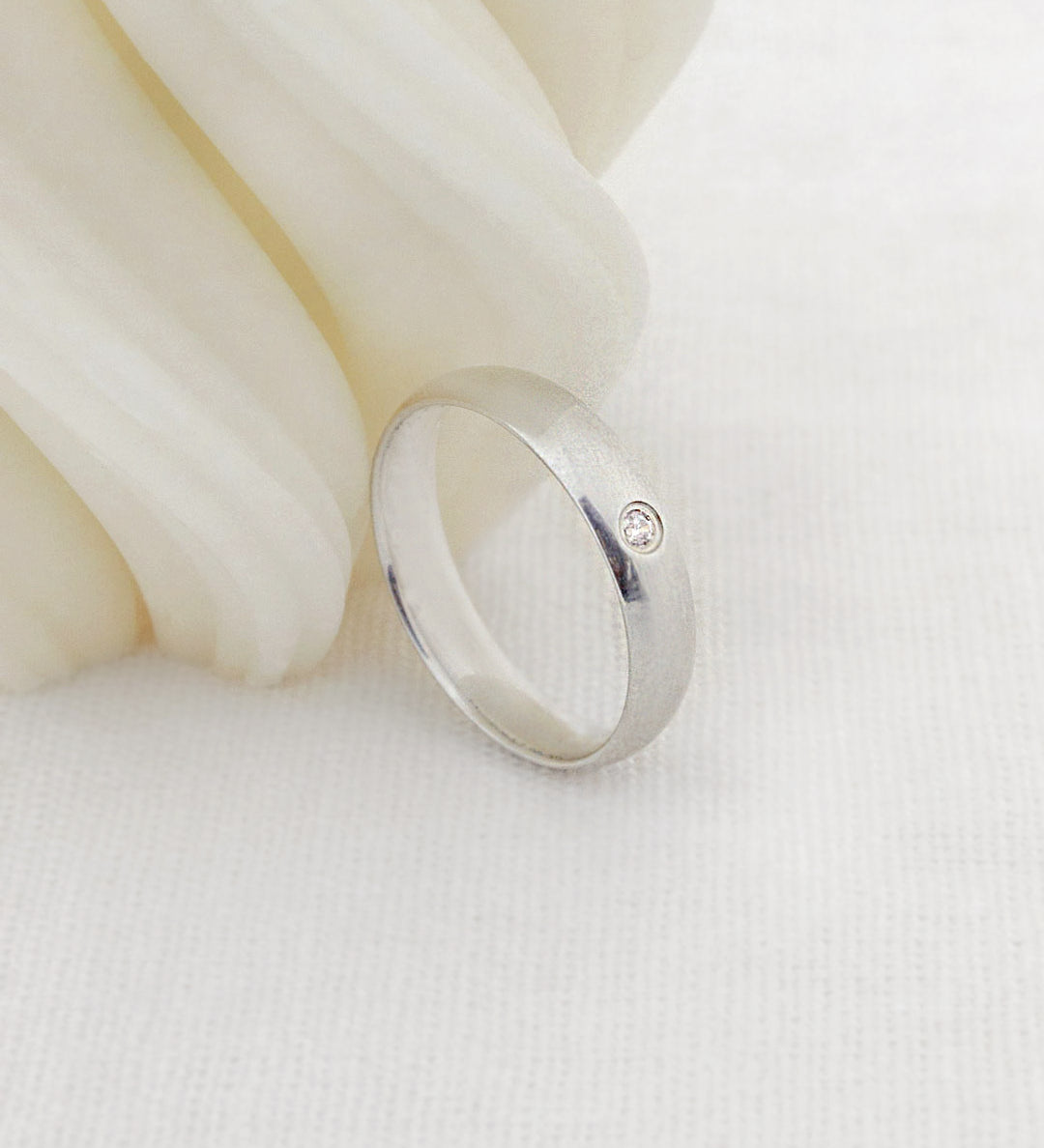 Aliança Namoro Prata 950 1 Zircônia Abaulada 4mm - Montezza Joias