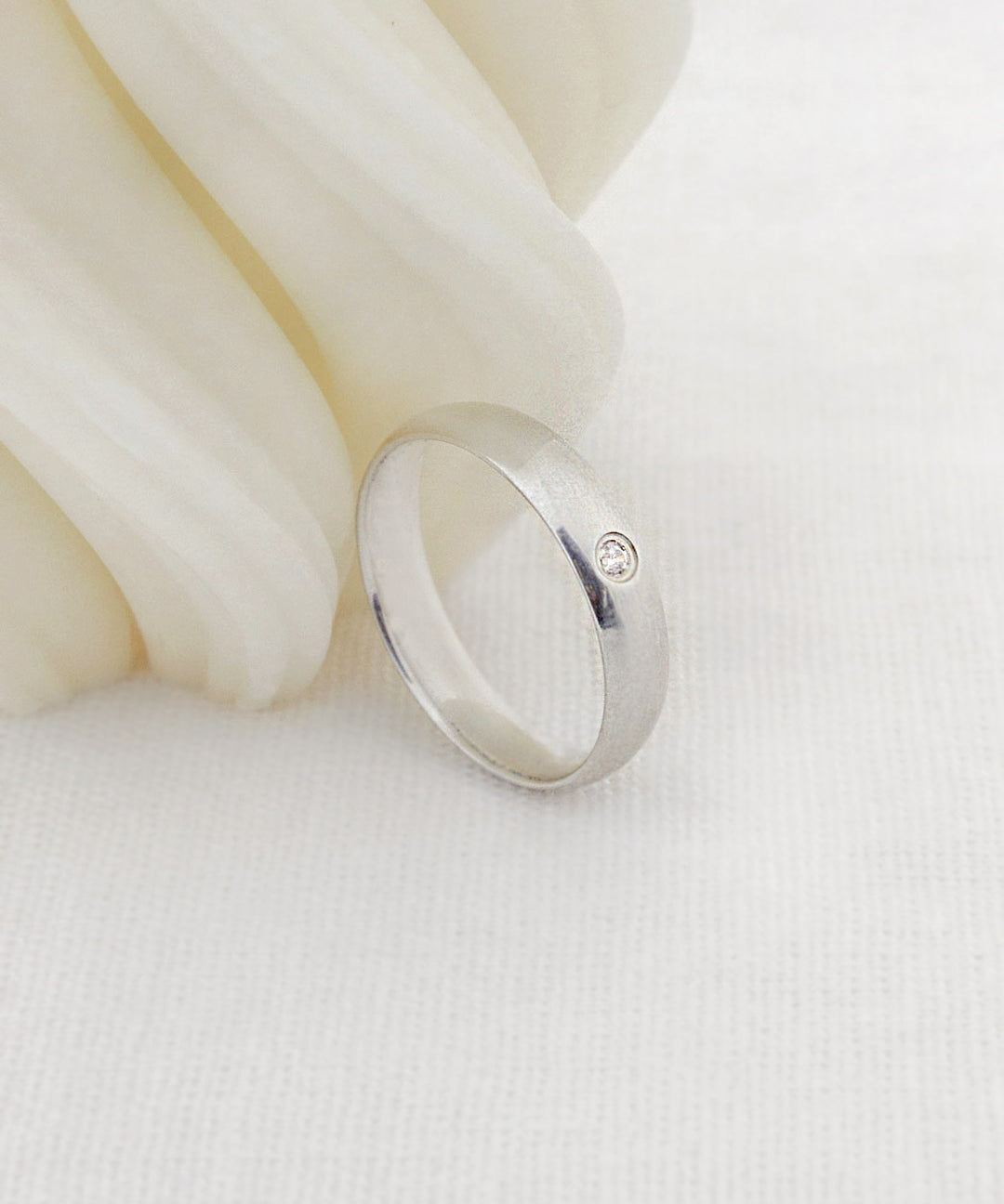 Aliança Namoro Prata 950 1 Zircônia Abaulada 4mm - Montezza Joias