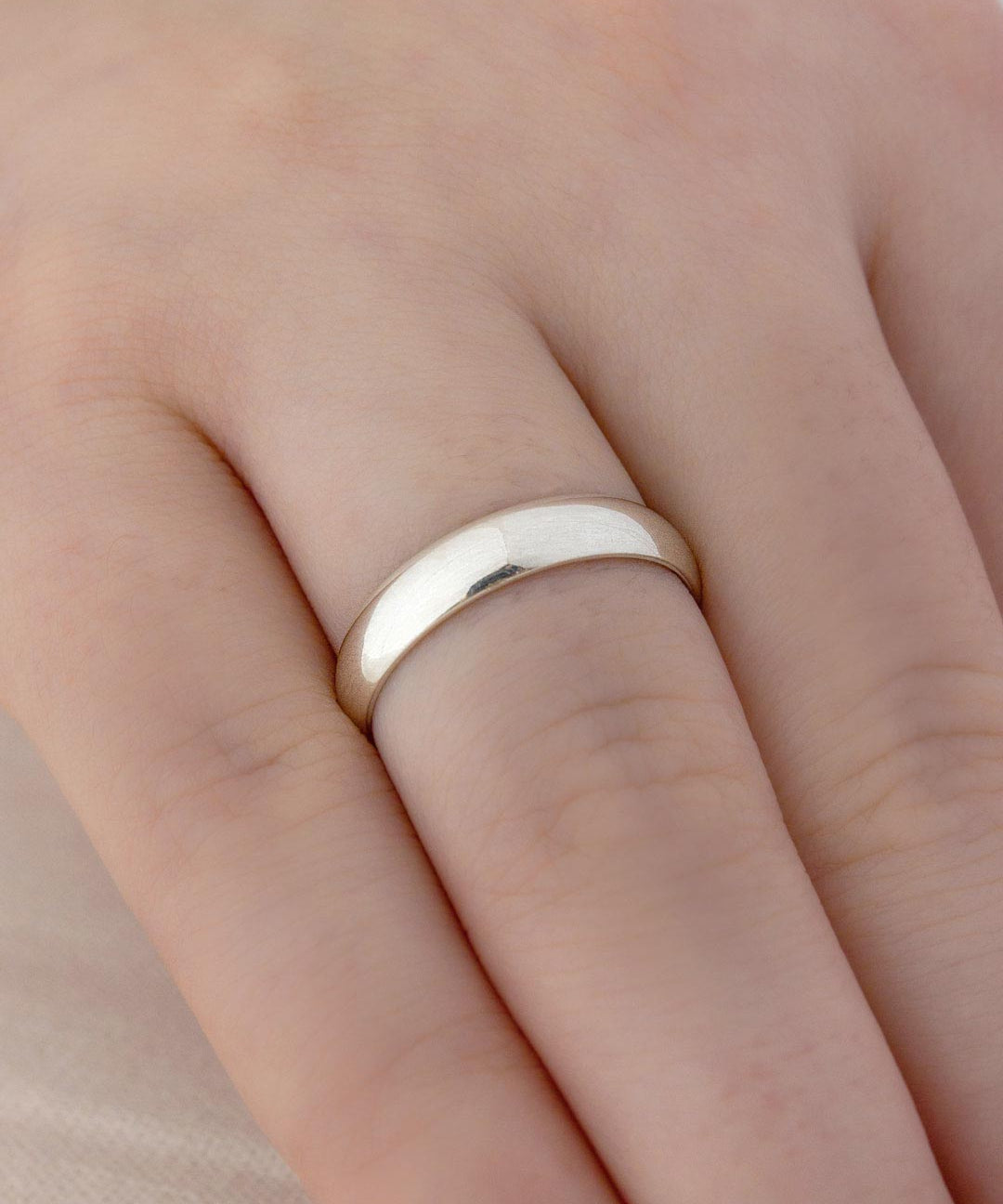 Aliança Namoro Prata 950 Abaulada 4mm - Montezza Joias