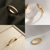 Anel Meia Aliança Cravejada Personalizada Ouro 18K - Montezza Joias