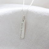 Pingente Personalizado Placa Retangular Prata
