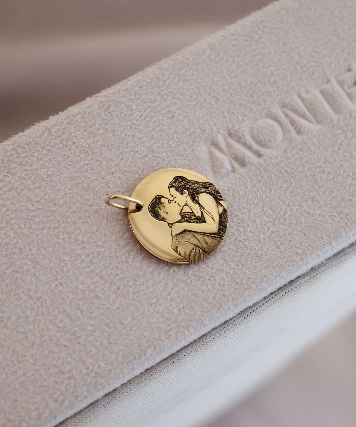 Pingente Personalizado Redondo Ouro 18K