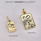 Pingente Foto Personalizado Desquinado Ouro 18K