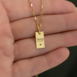 Pingente Personalizado Retangular Ouro 18K