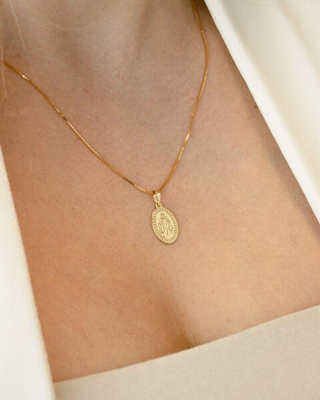 Pingente Personalizado Oval Ouro 18K