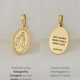 Pingente Personalizado Oval Ouro 18K