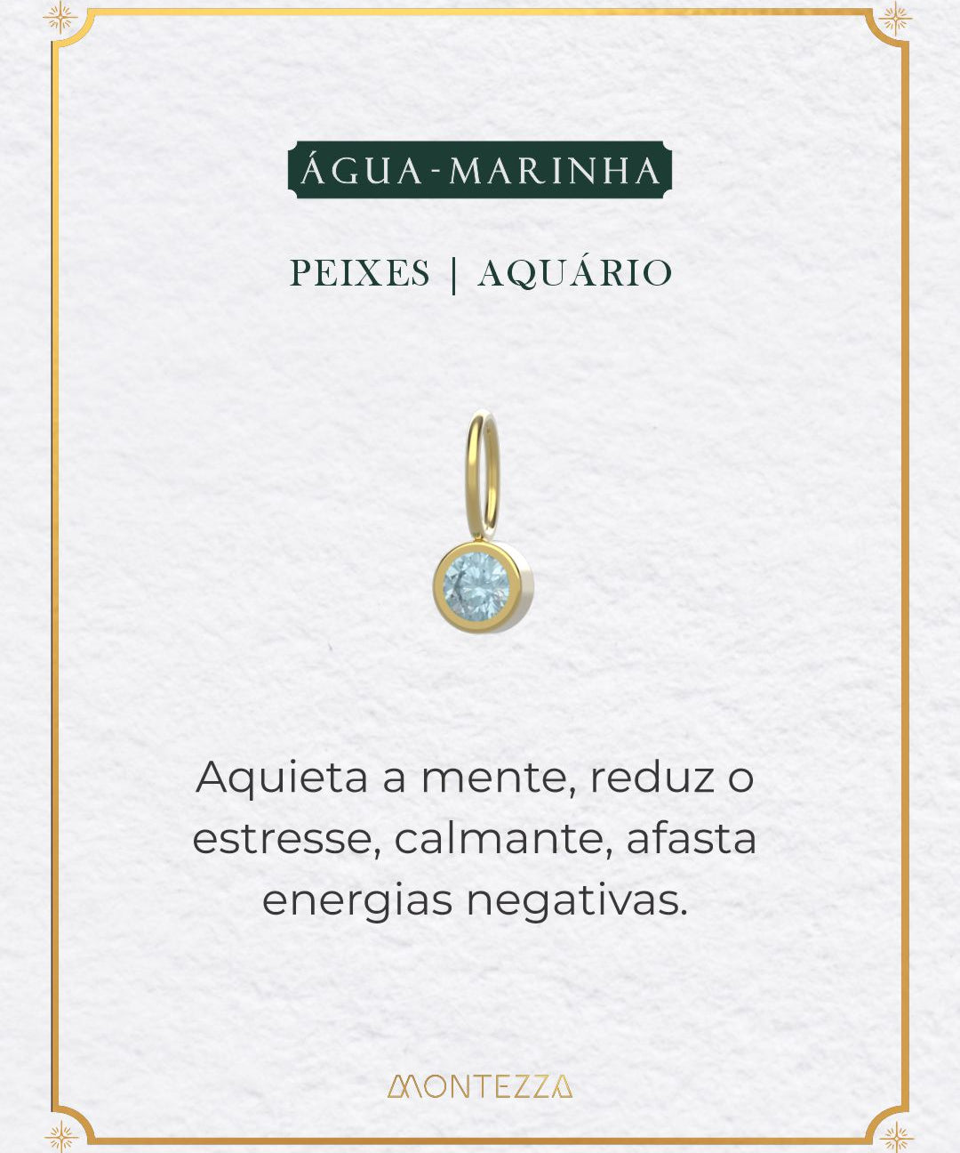 Pingente Pedra Signo Ouro 18K