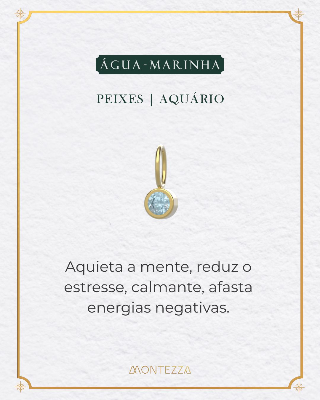 Pingente Pedra Signo Ouro 18K