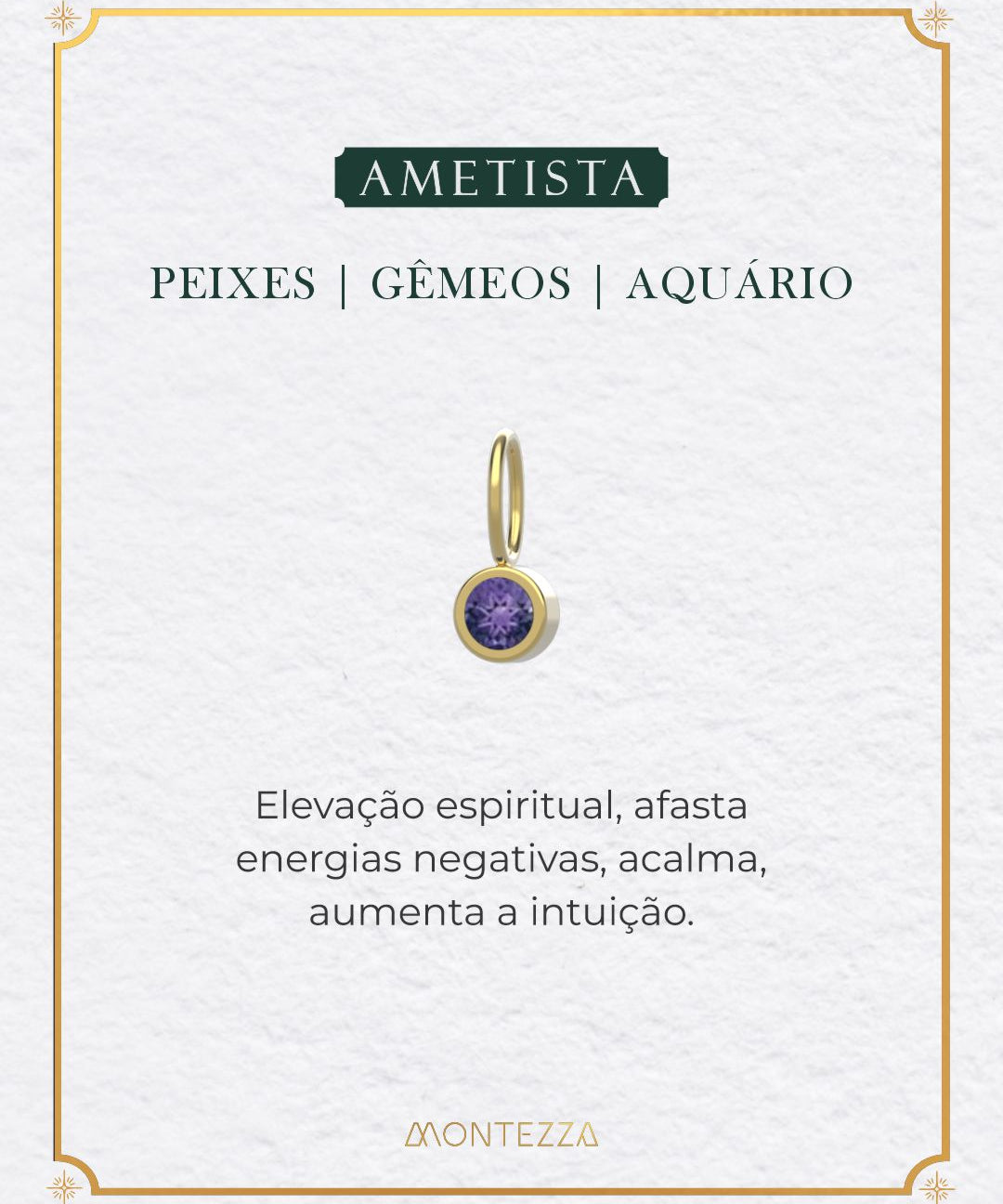 Pingente Pedra Signo Ouro 18K