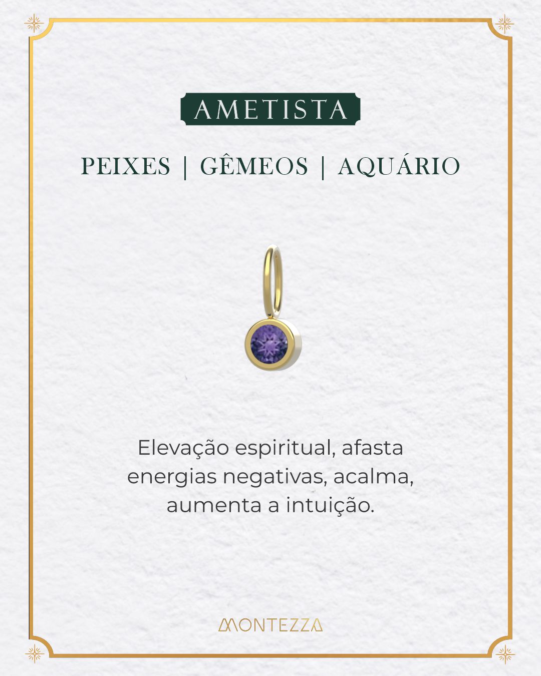 Pingente Pedra Signo Ouro 18K