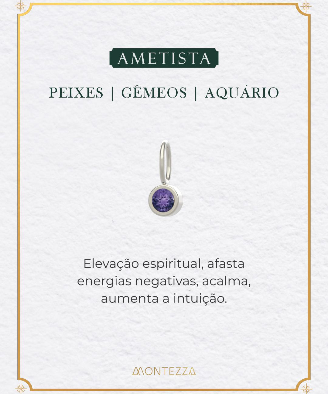 Pingente Pedra Signo Prata 950