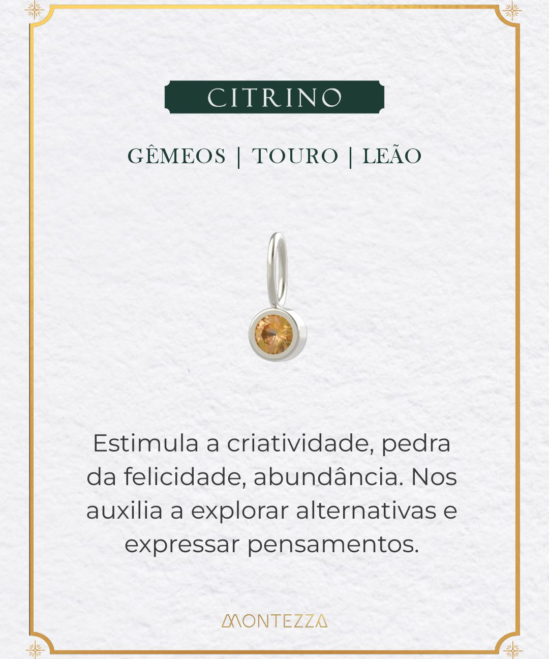 Pingente Pedra Signo Prata 950