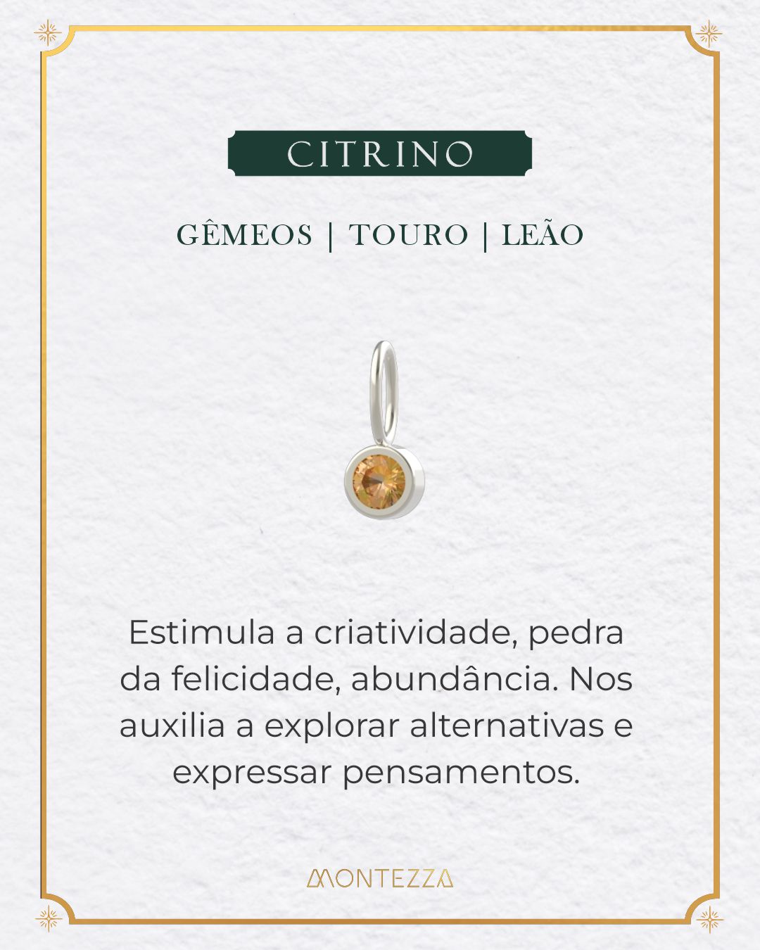 Pingente Pedra Signo Prata 950